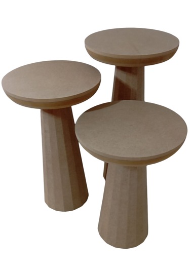 Mantar Sehpa Üçlü Set