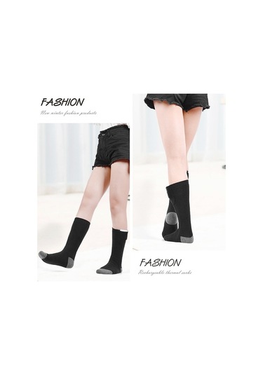 Willowhaven Kış Elektrikli Isıtma Çorapları Soğuk Hava Isıtmalı, Pamuklu, 35-44 Cn, Siyah/gri, Powerbanklı Siyah