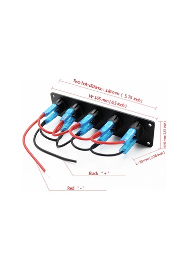 Suntek Rv Tekne Için 12-24v 5 Çete Yuvarlak Dash Rocker Geçiş