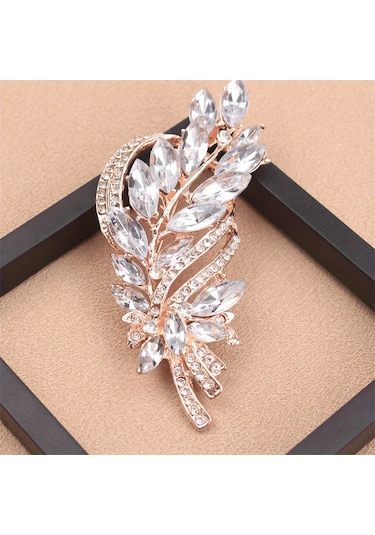 Üst Düzey Zarif Renkli Içi Boş Yaprak Broş Palto Kardigan Takım Pim Broş Gold Altın Çok Renkli