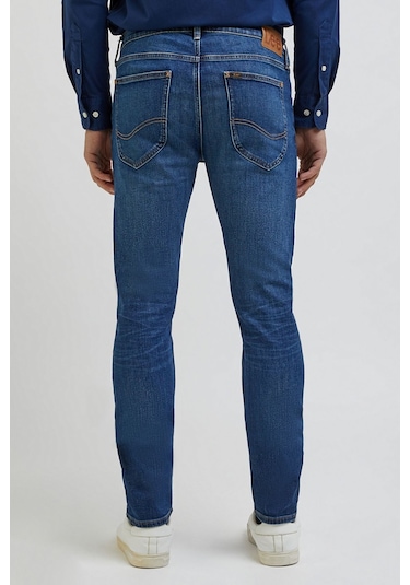 Lee Luke Slim Fit Dar Kesim Düşük Bel Dar Paça Mavi Erkek Esnek Jean Denim Kot Pantolon L719AKA39 Mavi