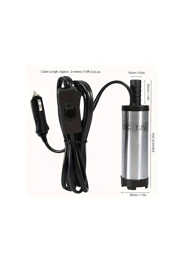 Boatshop1 12v 38 Mm 30l Dk Taşınabilir Mini Dalgıç Pompa Dc 12v 24v Dizel Yağ Su Yakıt Transfer Pompası