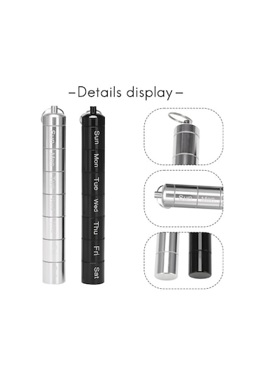 Likeable Metal Hap Kutusu Düzenleyici, 7 Gün Hap Düzenleyici, Anahtarlık Tutucu 2 Adet