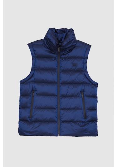 Twn Slim Fit Saks Mavi Düz Yelek Mont 3ecy70501502m 750