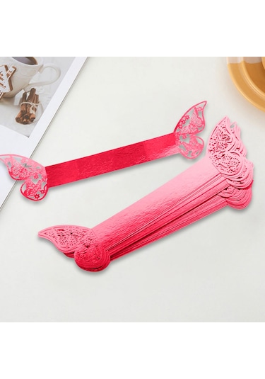 Suntek 20x Kağıt Peçete Halkaları Dekor Sahipleri Serviette Yansıtıcı Kırmızı