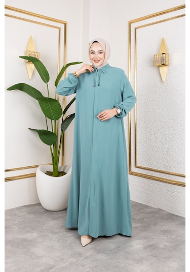 Salaş Kesim Aerobin Kumaş Ferace / Su Yeşili - F137 Su Yeşili