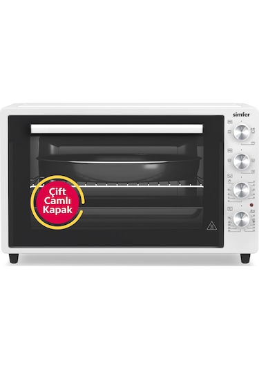 Simfer 7032 70 L Turbo Çift Cam Midi Fırın Beyaz