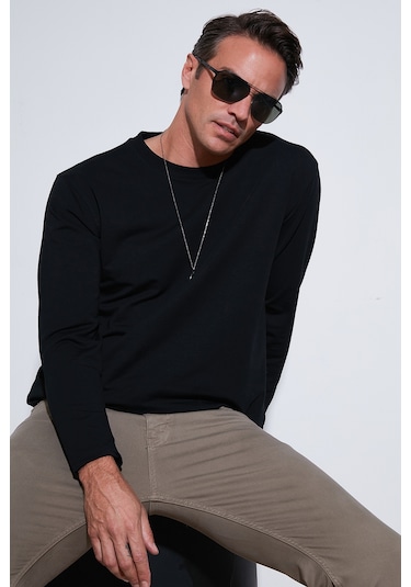 Buratti Streç Pamuklu Regular Fit Bisiklet Yaka Erkek Sweat 5905725 Siyah Buratti Streç Pamuklu Regular Fit Bisiklet Yaka Erkek Sweat 5905725 Siyah