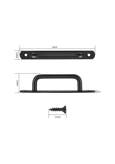 Paslanmaz Çelik Sürgülü Kapı Kolları 160 Mm Siyah Dolap Ahır Kapısı Donanımı B