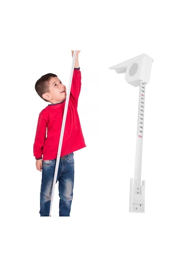 Siyah Ölçüm Cetveli 2 Metre Yükseklik Boy Ölçer Geri Çekilebilir Şerit Metre Cetvel Metal Ölçme Aracı Şerit Metre