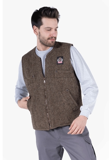 Keçe Yelek Kahverengi