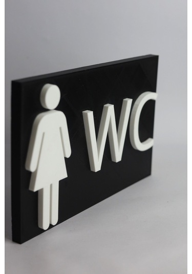 Kadın Wc - 3 Boyutlu Tabela 20cm X 13cm X 1.5cm