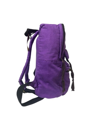 Kaliteli Salaş Küçük Boy Siyah Vintage Disayn Günlük Sırt Gezi Çantası 25x30cm Mor