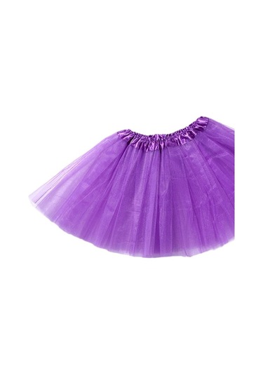 Fastbuy Kasaklı Kadın Elbise Mor Mor Pettiskirt Altında, Kadın Kabarık Etek Casual Giyim Mor