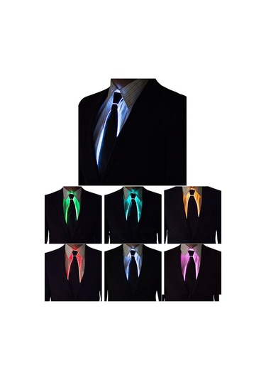 Ranyeek Led Işıklı Parti Kravatı - Bar Atmosfer Gereci, Tamamen Ayarlanabilir, Poliester, Yeşil Pil Dahil Değil Diğer