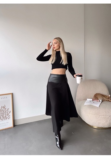 Beli Deri Uzun Etek 001