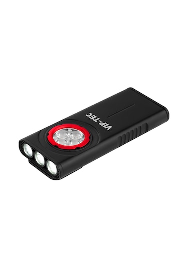 Vip-tec Vt891203 1000 Lümen Şarjlı Alüminyum Gövde Slim Cep Feneri Siyah