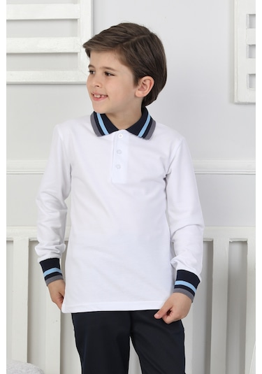 Erkek Çocuk Sweatshirt Okul BEYAZ