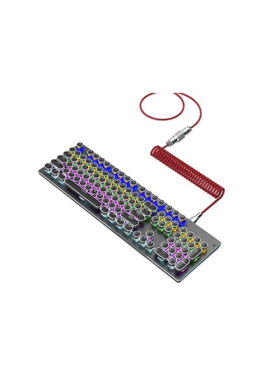 Yaozixa Mekanik Klavye İçin Genişletilebilir Usb-c Nylon Örgü Kablosu Kırmızı - 2.2m Uzunluk, Tipo-c/usb Arayüzü