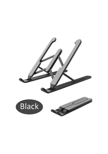 Moly Yunboo Ergonomik Dizüstü Bilgisayar Tutucu: 6 Seviye Açı, Soğutucu Taban, Yükseklik Ayar, Siyah, 260x60mm, 120-160mm Siyah