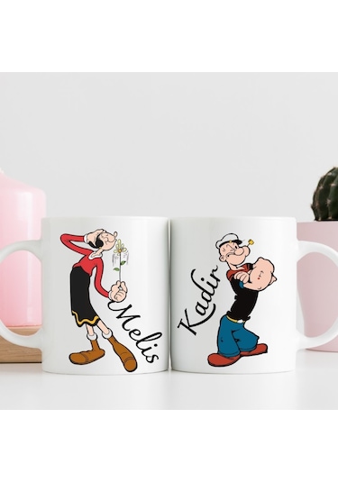 Çiftlere Özel İkili Temel Reis Safinaz Tasarımlı Hediyelik Kupa Bardak