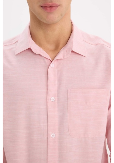 DeFacto Modern Fit Polo Yaka Basic Düz Uzun Kollu Gömlek E5045AX25SMRD92 DeFacto Modern Fit Polo Yaka Basic Düz Uzun Kollu Gömlek E5045AX25SMRD92