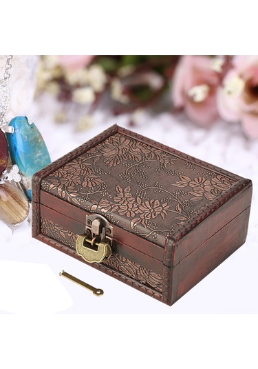 Springsun Ahşap Gümüş Kutusu, Klasik Tasarım, Kilitli Kutu, Küçük Mücevherleri Saklamak İçin, Ev Dekoru, Hediye Önerisi Çok Renkli