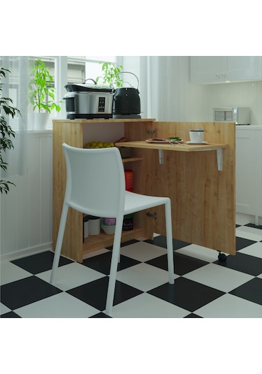 Asra Trendmutfak Fonksiyonelkilerdolabı+katlanır Masa Safir Meşe