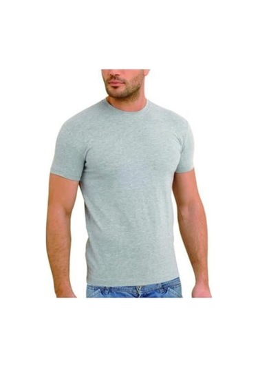 Yıldız Erkek Sıfır Yaka Lycralı T-shirt Fanila 3'lü Paket -90-91-92 Gri