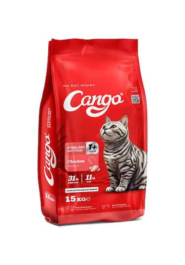 Cango Kısırlaştırılmış Steril Kedi Maması Tavuk Etli 15kg