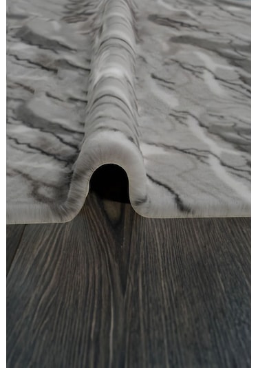 Prizma Halı Marble Peluş Halı Gri Düz Kesim