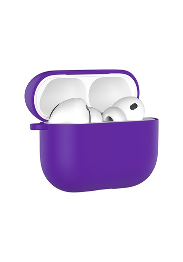 Apple Airpods Pro 3 İle Uyumlu Kılıf Standart Yumuşak Silikon Case Mor
