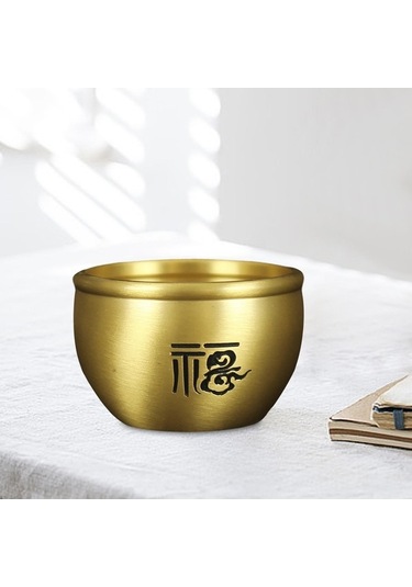 Trendooze Pirinç Fengshui Kase Baifu Vat Bakır, 5cmx3.3cm, Unik Dekor Hediye 5cmx3.3cm