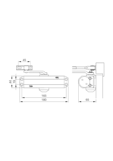 Yale 300 Kapı Hidroliği Montaj Ayarlı Dar Tip (2-4 numara) Siyah