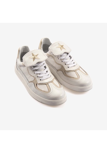 Rouge Hakiki Deri Kadın Spor & Sneaker Ayakkabı 6633 Beyaz