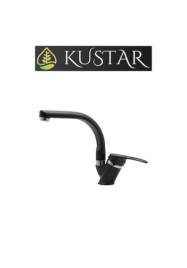 Kustar Tyal Kısa Mix Aç Kapa Banyo Lavabo Bataryası Siyah
