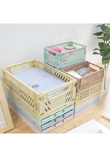 Tongxida Katlanabilir İstiflenebilir Depolama Sepeti Plastik İçi Boş Ev Ofis Düzenleyici Konteyner Büyük Açık Mavi Diğer