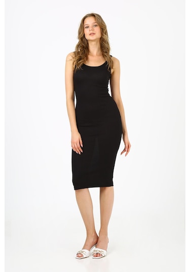 Alexandergardı Fitilli Uzun Elbise B21-4140 siyah