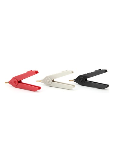 Moveevo P2004 3 Adet Altın Kaplı Bakır Test Klipsi - Abs İzoleli, Testere Dişli Tasarımı, 32a/1000v Akıllı Pil Ve Denge Testi Klipsleri Kırmızı, Siyah, Gri