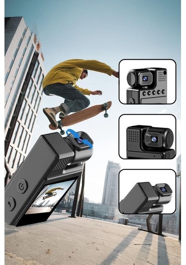 Jeemson L9 Wıfı En Yüksek Kalite Görüntü Kaydedici: Işık Vermeyen Kızılötesi, Gece Görüşü, Taşınabilir, Toplantı Ve Spor Etkinlikleri İçin Ekranlı Kayıt Cihazı Siyah