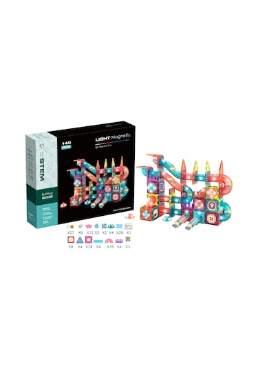 Magnetic Tiles Light Version 140 Parça / Ch1174