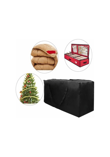 Vkemall Siyah 173x76x51cm Dış Mekan Depolama Çantası - Su Geçirmez 210d Oxford Kumaş, Uv Koruma Ve Taşıma Kolu