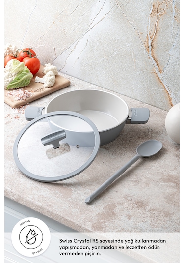 Emsan Swiss Cyrstal Rs Karnıyarık Tenceresi Gri 26 Cm Gri