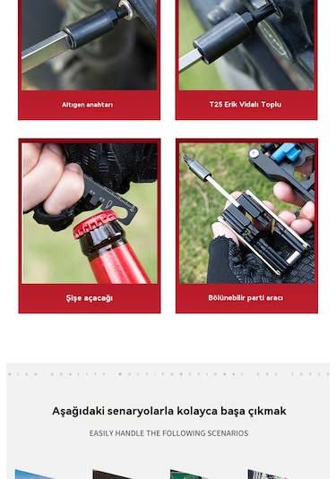 Yeni Yükseltme 38 Bir Arada Çıkarılabilir Çok Fonksiyonlu Bisiklet Aracı Kombinasyonu