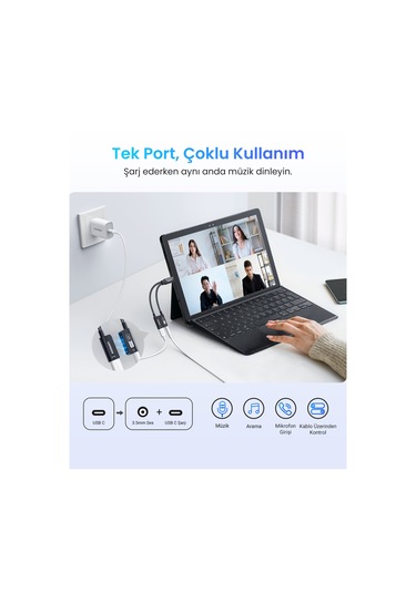 Ugreen Mangetic Usb-c To Aux 3.5mm Hi-res Audio Dac Chip Audio Adaptör, 25837