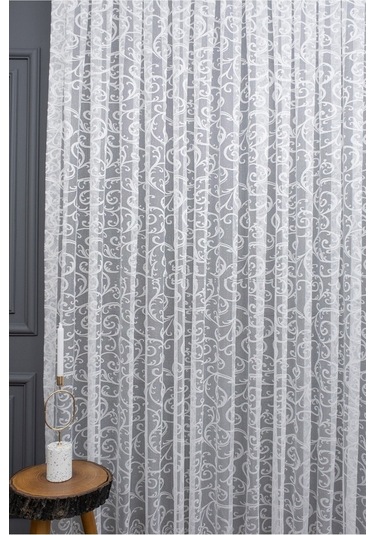 Caserta Home Dsn23 Sarmaşık Şal Desen Kdk Örme Tül Perde