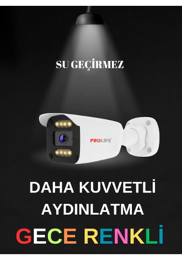 16 Kameralı Gece Renkli 8 Adet Warm Ledli Yeni Nesil 5 Mp Kuruluma Hazır Güvenlik Kamerası Seti