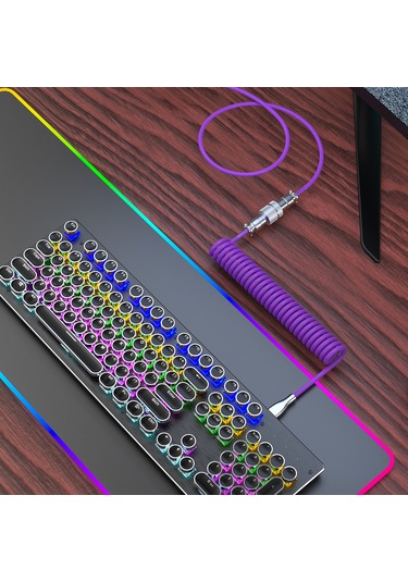 Maiyame Hxsj Usb'den Type-c Klavye Sarmal Kablo Çıkarılabilir Mekanik Klavye Sarmal Kablo Metal Ha