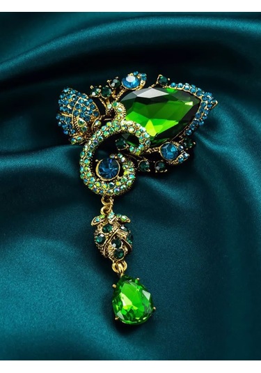 Beautiful Detail Orijinal Büyük Broş 186934795 Yeşil