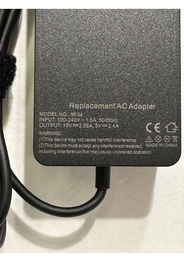 15 Volt 2.58 Amper Microsoft Uyumlu Surface Pro7 Adaptör